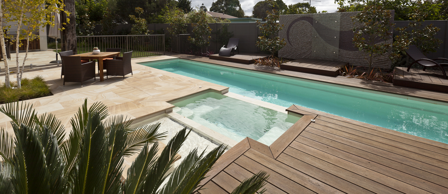 Compass-Pools-Australia_Fastlane-lap-pool-and-spa-combo-with-timber-decking